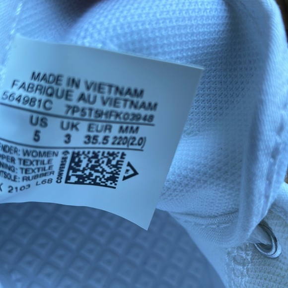 Converse All Star canvas sneakers size 5 white brand new without tag - Picture 6 of 7